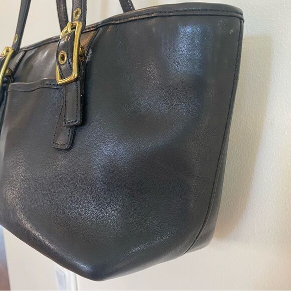 Authentic Coach 9846 Black Leather Legacy West Mini Market Purse Small Tote - Picture 8 of 13